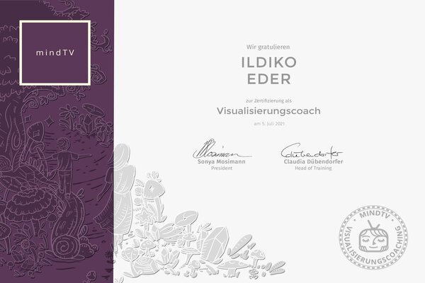 Zertifikat Visualisierungscoach Ildiko Eder